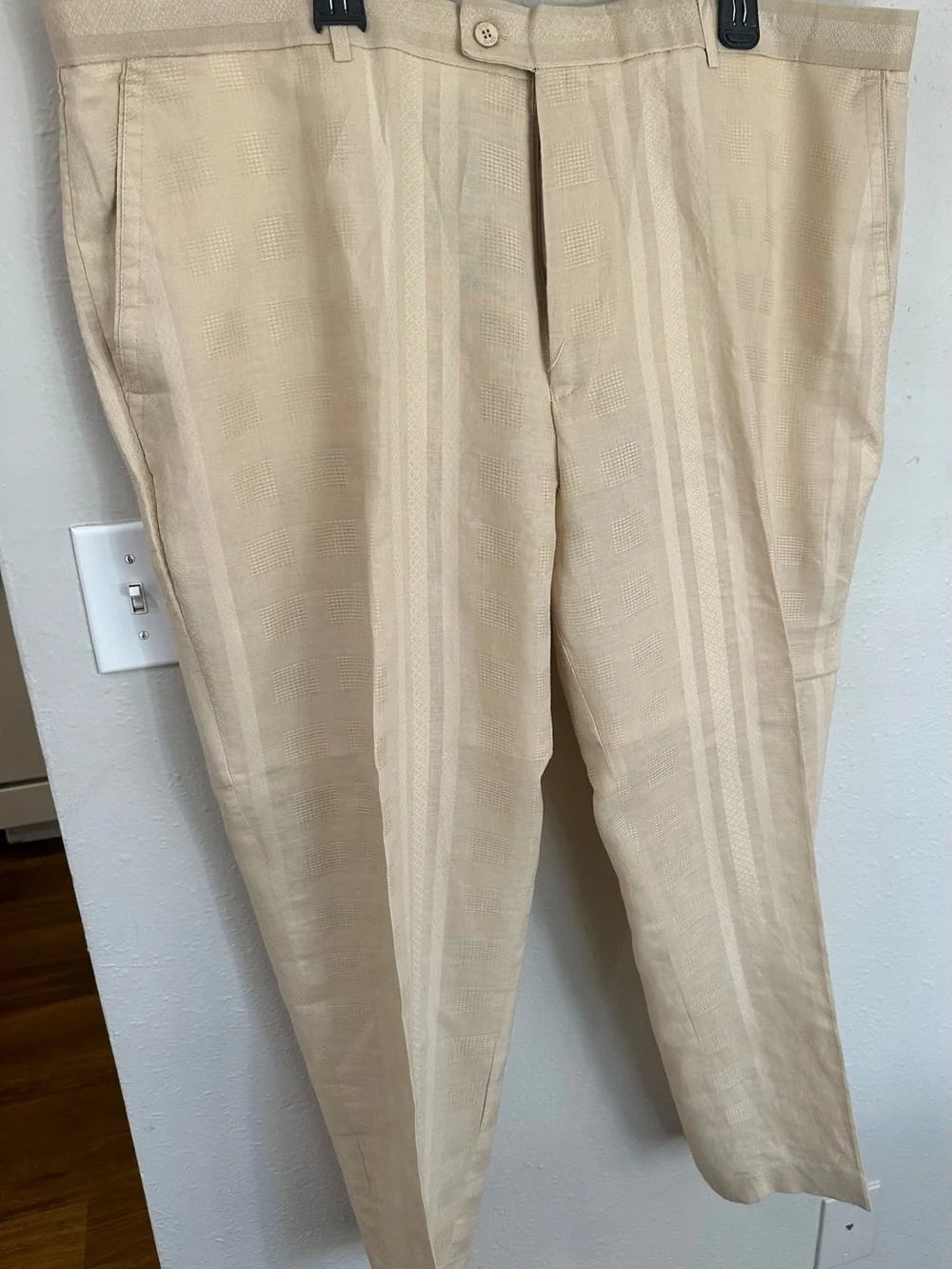 Stacy Adams Men’s Chinos — 2 pairs, white and tan